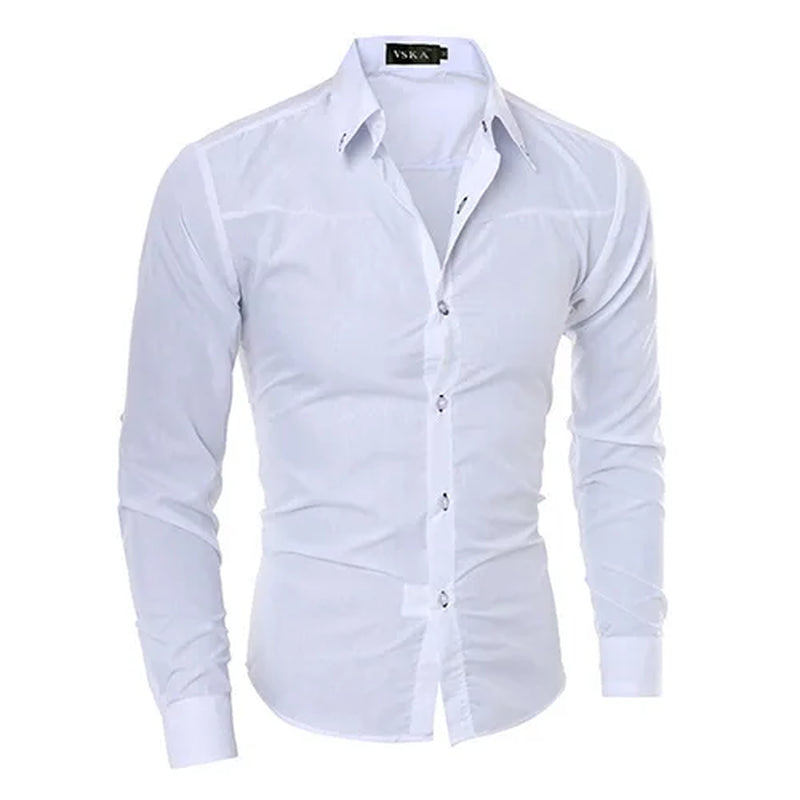 Luxury Men'S Shirt Business Style Slim Soft Comfort Slim-Fit Styles Long Sleeve Casual Dress Shirt Gift for Men