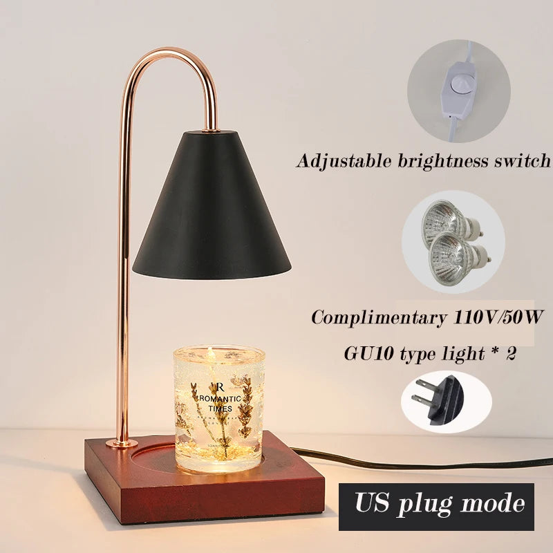 Table Lamp Candle Warmer Lamp Aromatherapy Retro Melting Wax Night Light with Timer Modern Decoration Candle Mood Light Ramadan