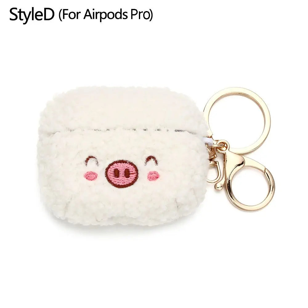 Cute Fluffy Bear Earphone Case Headphone Box Headphones Fur Case Earphone Cover for Apple Airpods 1 2 Pro|Airpods Charging Box