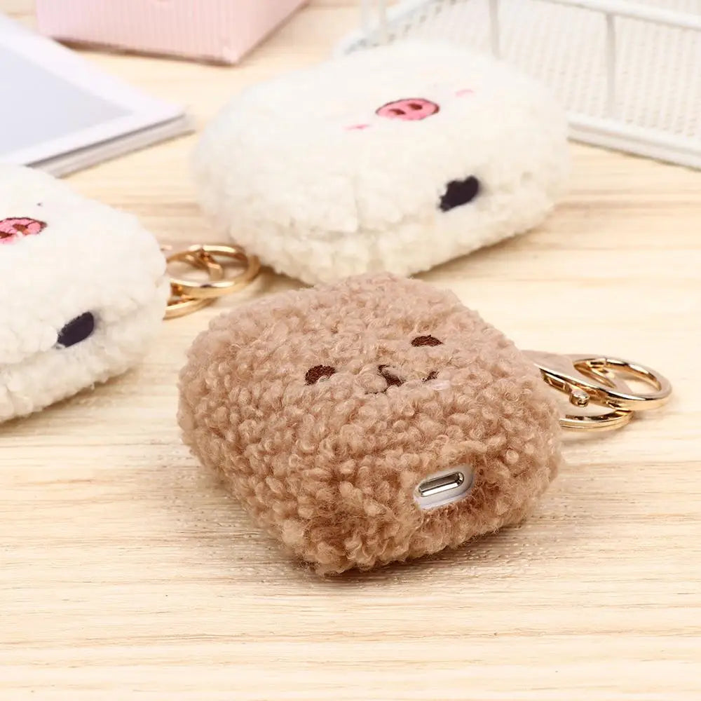 Cute Fluffy Bear Earphone Case Headphone Box Headphones Fur Case Earphone Cover for Apple Airpods 1 2 Pro|Airpods Charging Box