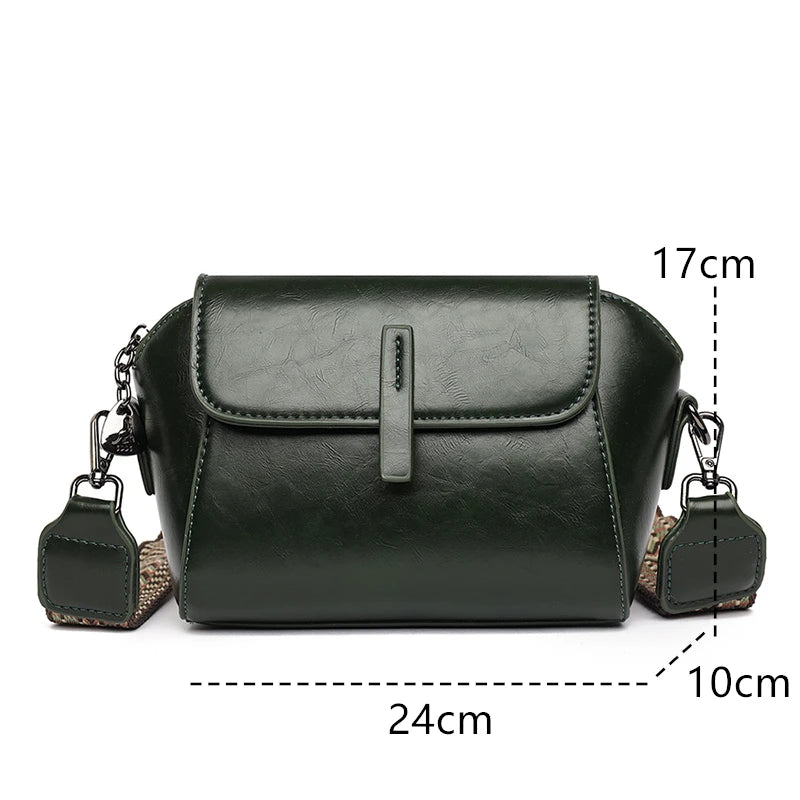 High Quality Small Crossbody Bag Women 2023 Trend Luxury Oil Wax Leather Shoulder Bag Fashion Ladies Handbag and Messenger Purse