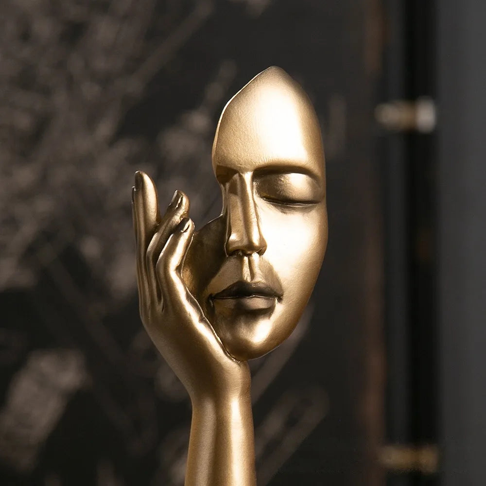 Abstract Face Statue Sculptures and Figurines Decoration Nodic Home Decor Luxury Living Room Decoration Figurines for Interior