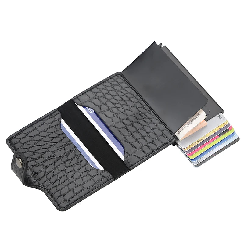 New Credit ID Card Holder Wallet Aluminum Slim Pop up Wallet for Men Women RFID Blocking Cardholder Minimalist Wallet