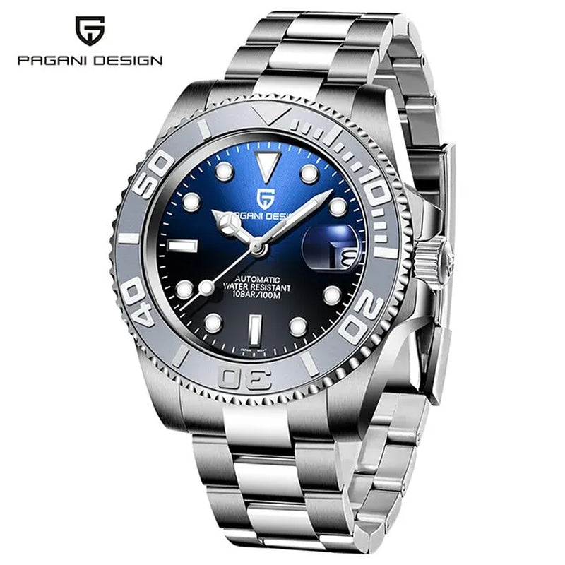 Sports Men Mechanical Wristwatch Sapphire Luxury Automatic Watch for Men Stainless Steel Waterproof Clock