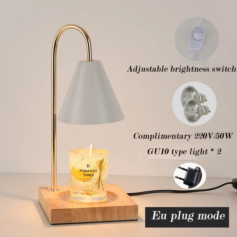 Table Lamp Candle Warmer Lamp Aromatherapy Retro Melting Wax Night Light with Timer Modern Decoration Candle Mood Light Ramadan