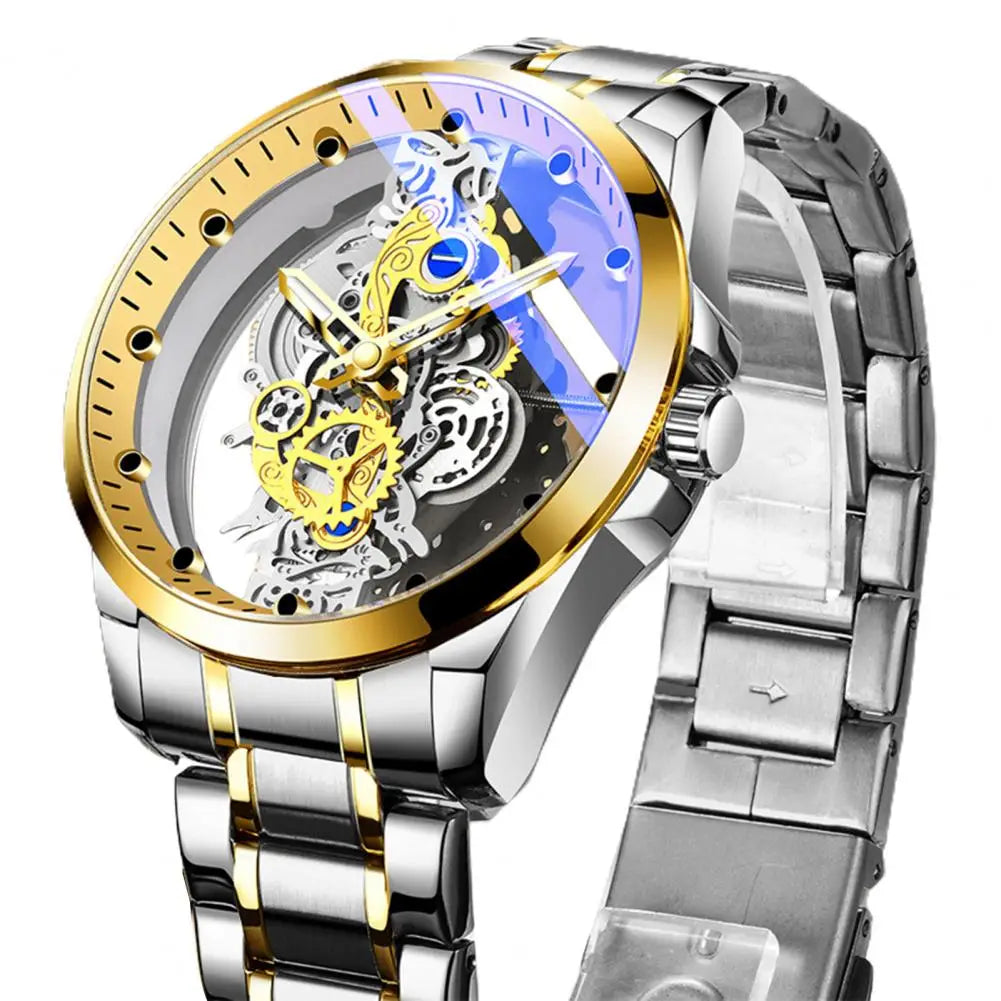 Mechanical Wristwatches Watch Pointer Design round Dial Luminous Hollow High Hardness Decoration Waterproof Luxury Quartz Watch