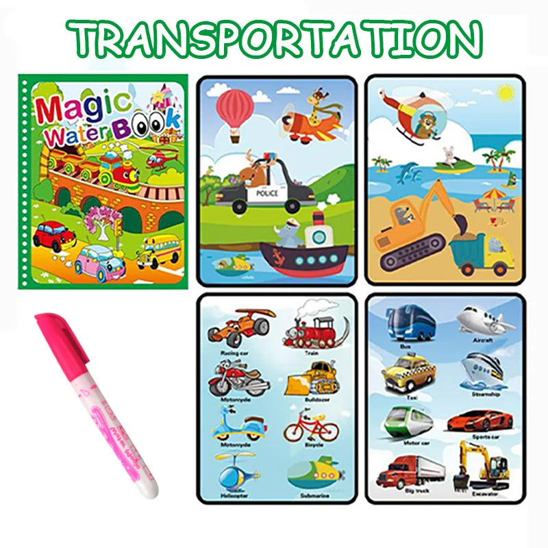 1Pcs Magical Book Water Drawing Montessori Toys Reusable Coloring Book Magic Water Drawing Book Sensory Early Education Toys