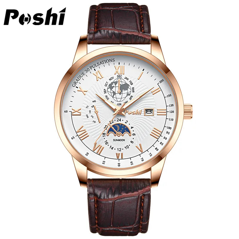 Swiss Brand  Men Watch Fashion Top Luxury Sport Men'S Wristwatch Waterproof Luminous Leather Date Quartz Watches Man Clock