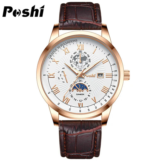 Swiss Brand  Men Watch Fashion Top Luxury Sport Men'S Wristwatch Waterproof Luminous Leather Date Quartz Watches Man Clock