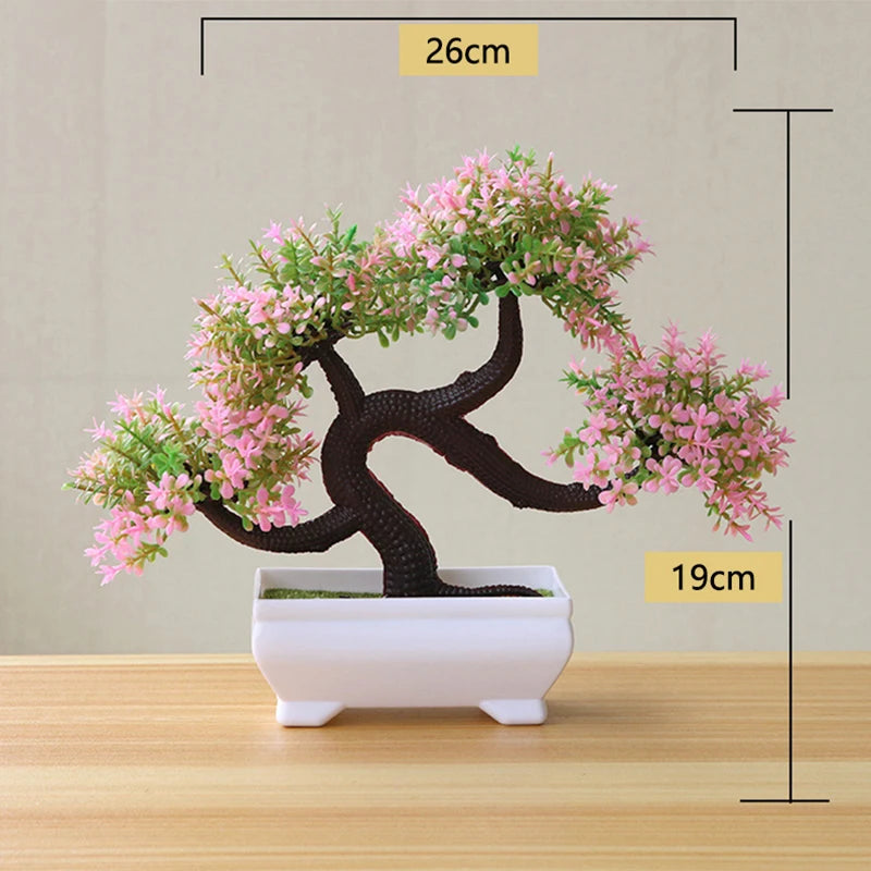 Simulated Plant Tree Bonsai Artificial Plastic Plants Flowers Potted Indoor Hotel Table Decoration Garden Arrangement Ornaments