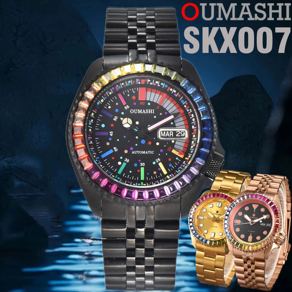 NH36 Watch SKX007  Men Watch New Men Luxury Automatic Mechanical NH35 Watch Movement Stainless Steel Waterproof Watch