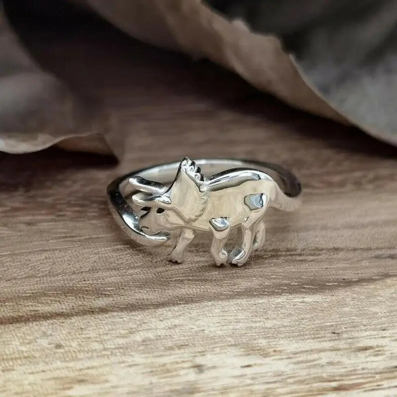 Dinosaur Rings Long-Necked Dragon Stegosaurus Jewelry Toy Cute Animal Open Adjustable Ring Gift for Women Rings