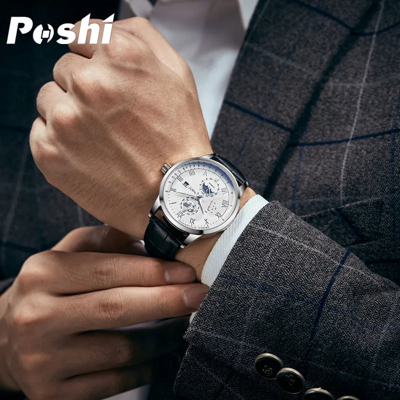 Swiss Brand  Men Watch Fashion Top Luxury Sport Men'S Wristwatch Waterproof Luminous Leather Date Quartz Watches Man Clock