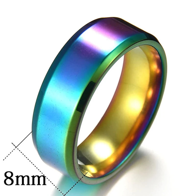 4Mm Simple Smooth Women Rings Black Stainless Steel Men Rings Birthday Gifts Rings for Men