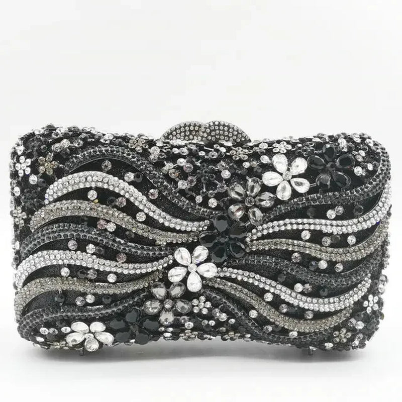 (In Stock) Women Crystal Clutch Evening Bags Wedding Party Rhinestones Handbags Ladies Gala Dinner Gold Purses