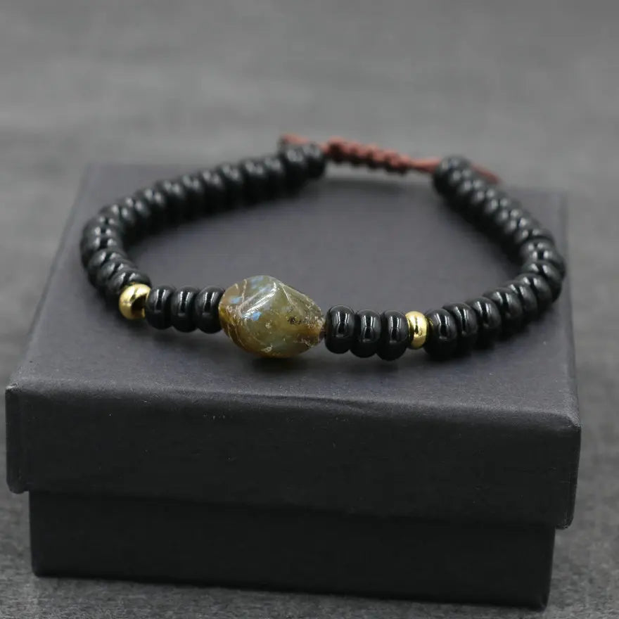 Natural Stone Beads Bracelet for Women Men Strand Braid Chakra Labradorite Bracelets Men Abacus Beads Jewelry Couples Pulseira