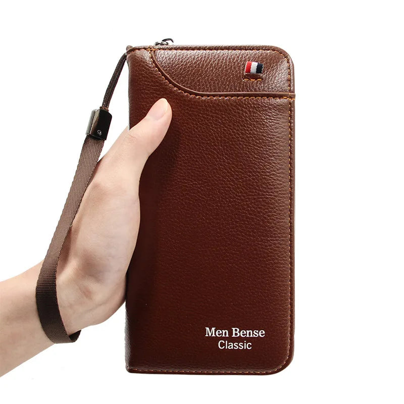 High Quality Men Wallet Long Style Credit Card Holder Male Phone Purse Zipper Large Capacity Brand PU Leather Clutch Bag for Men