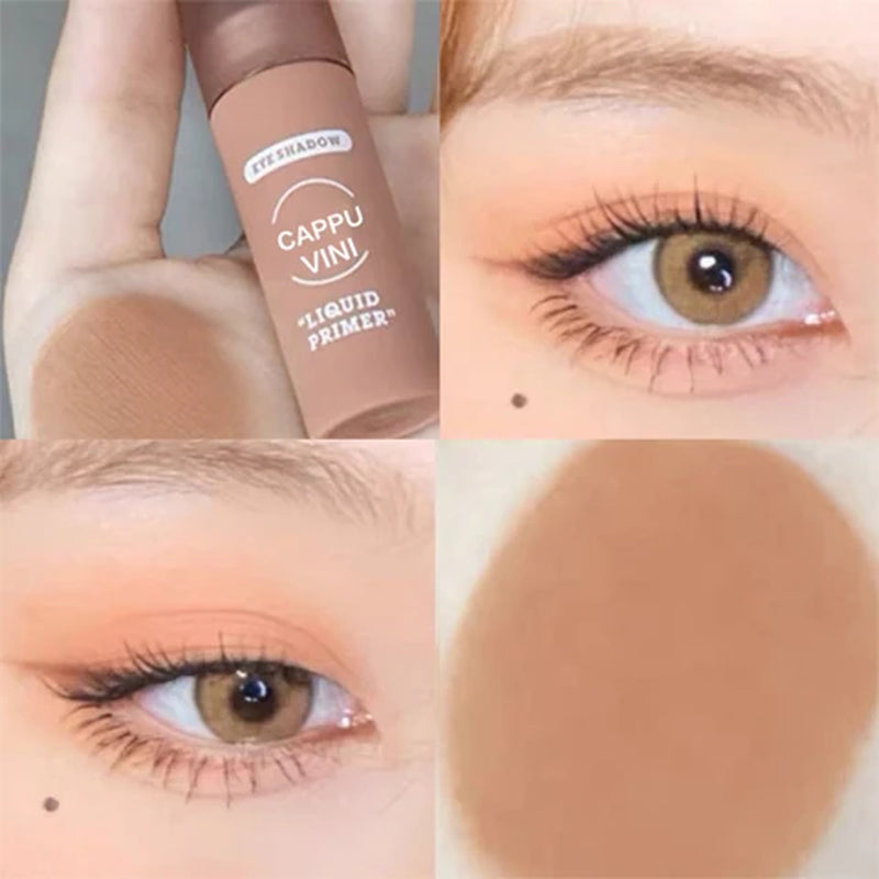 Cappuvini Matte Eyeshadow Cream Smooth Nude Eye Makeup Long Lasting Waterproof Orange Apricot Nude Liquid Eyeshdaow AC389