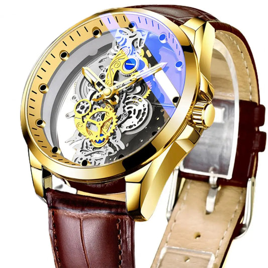 Mechanical Wristwatches Watch Pointer Design round Dial Luminous Hollow High Hardness Decoration Waterproof Luxury Quartz Watch