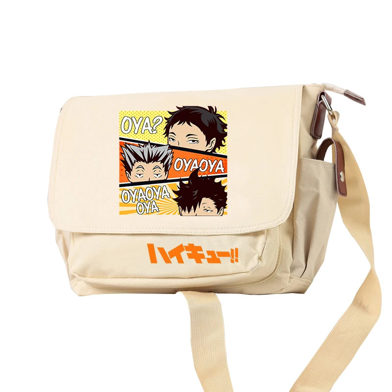 Hot Anime Haikyuu!! Crossbody Bags Cartoon Shoyo Hinata Bookbag Oxford School Bagpack Students Messenger Bag Women Handbag