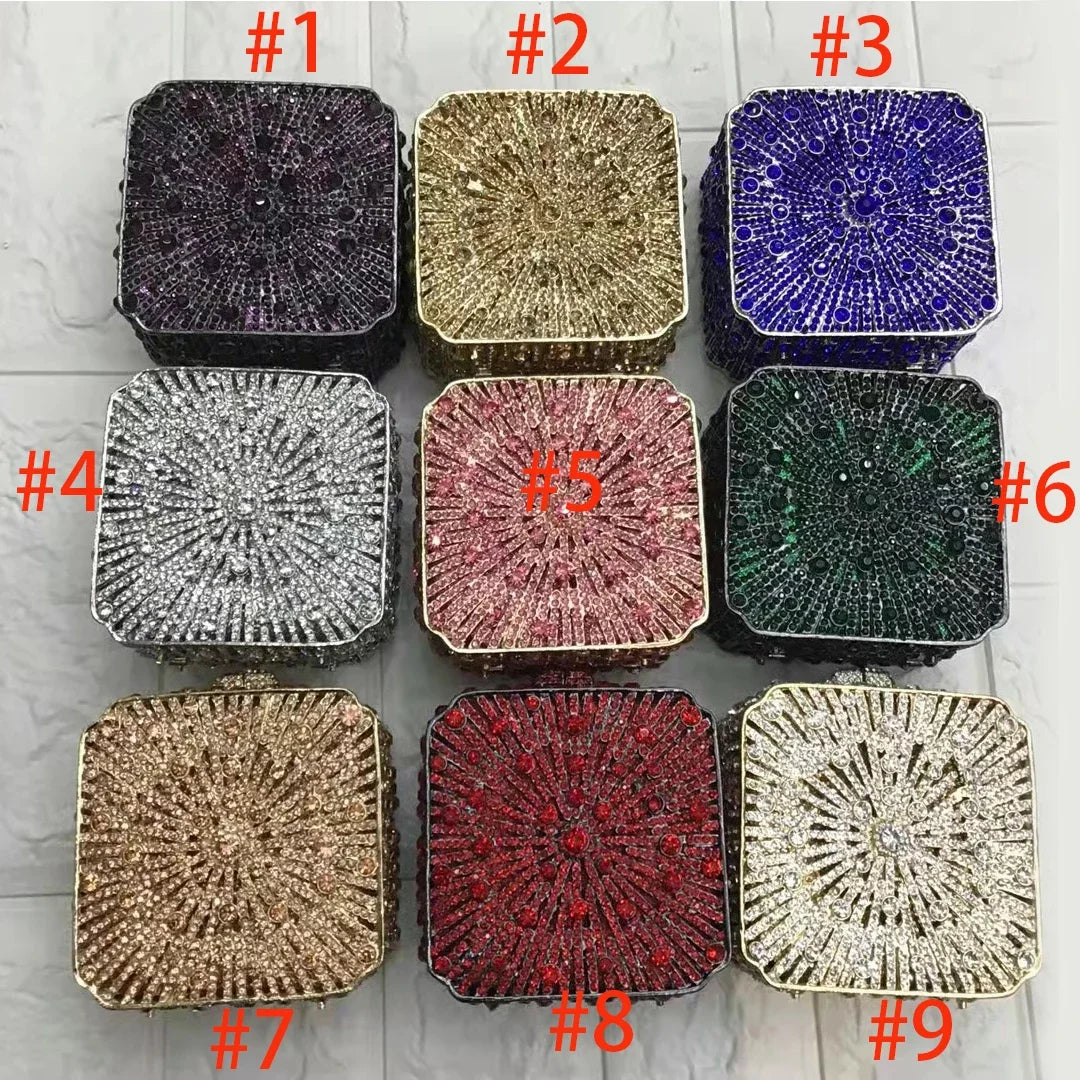 Latest Evening Clutch Bags Ladies Handbags Diamond Skull Clutch Women Evening Bags Dazzling Crystal Evening Metal Clutches