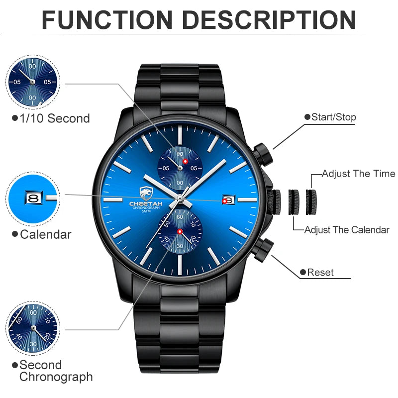 Men Watch Top Brand Fashion Sport Mens Watches Waterproof Business Quartz Male Clock Man Stainless Steel Wristwatches