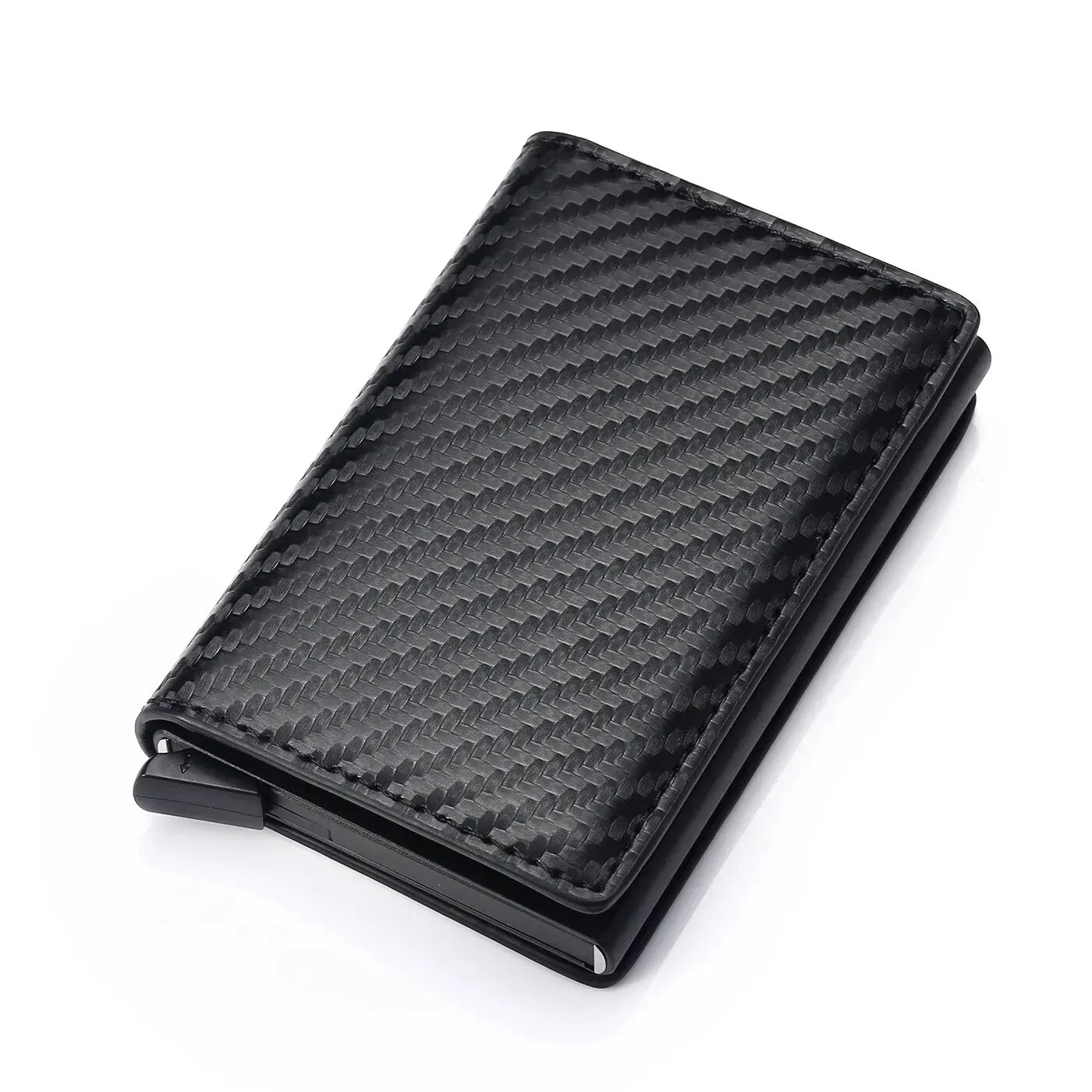 Rfid Aluminum Men Wallet Card Holder Purse Carbon Fiber Men Business Slim Thin Smart Wallet Credit Cardholder Case Note Holder