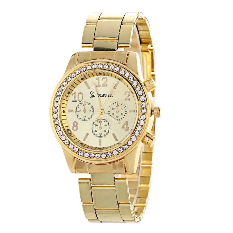 Women Quartz Crystal Luxury Watch Feminino Relogio Bracelet Wristwatch Casual Reloj Gold/Silver Mujer Bayan Kol Saati