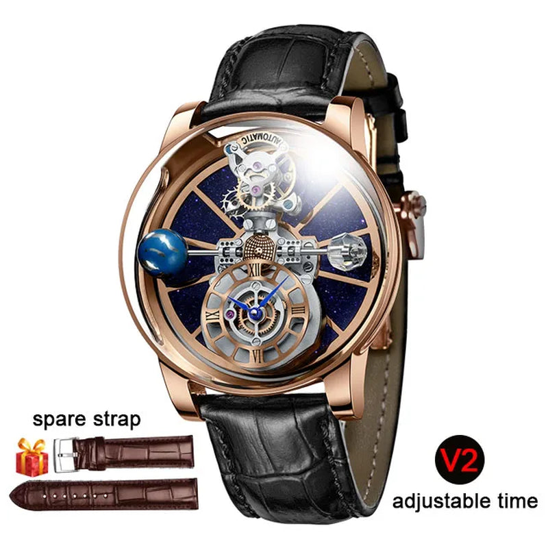 INDU Celestial Body Series "Sky" Quartz Watch Man for Men Waterroof Leather Stra Tourbillon Watch Luxury Business Men Watch