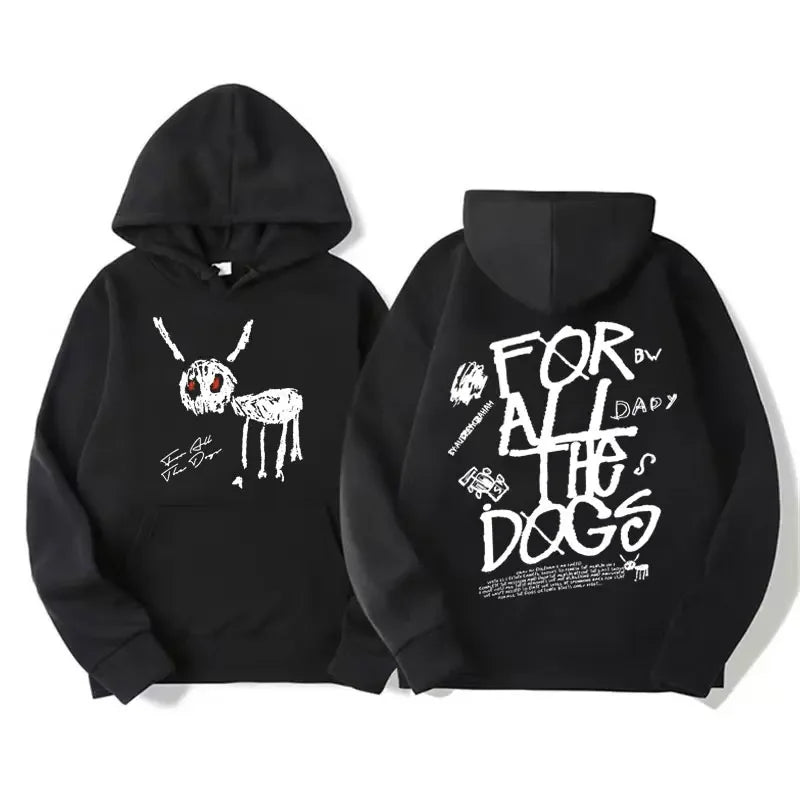 Rapper Drake New Album for All the Dogs Graphic Hoodies Men Women Fashion Hip Hop Pullovers Sweatshirt Vintage Streetwear Hoodie