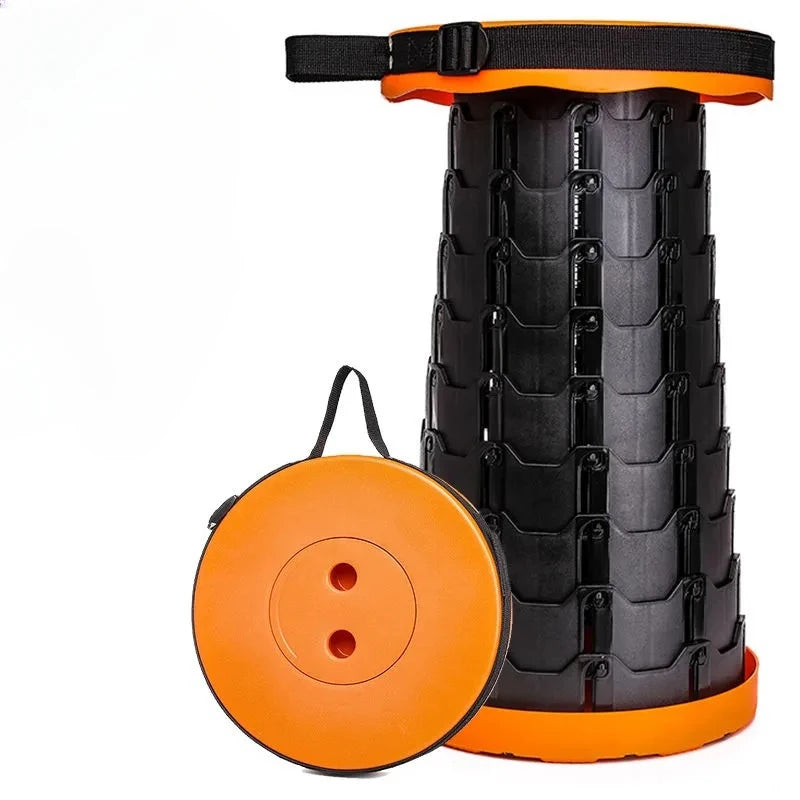 Portable Collapsible Telescopic Stool Sturdy Foldable Stool with Load Capacity of 400Lbs Retractable Camping Stool for Hiking