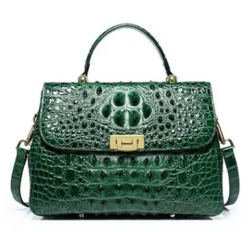 Real Cowhide Leather Handbags Crocodile Pattern Fashion Genuine Leather Women Bag Luxury Handbags Women Bags Designer Women Bag