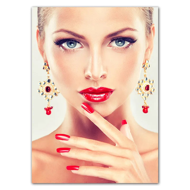 Beauty Nail Shop Art Poster Photo Wall Decoration Beauty Eeyelash Makeup Print Poster Canvas Painting HD2593