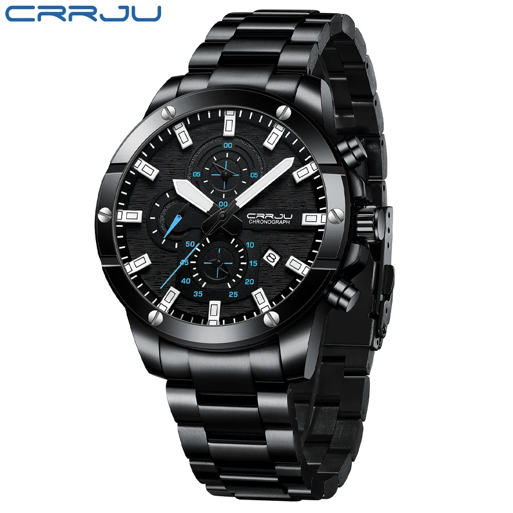 Men Watch NEW Quartz Big Watches Full Steel Waterproof Chronograph Wristwatch for Men Relogio Masculino