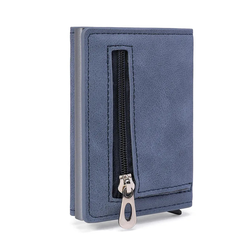 PU Leather Men Wallet Rfid Anti-Magnetic Credit Cards Holder with Organizer Coin Pocket & Money Clips Purse