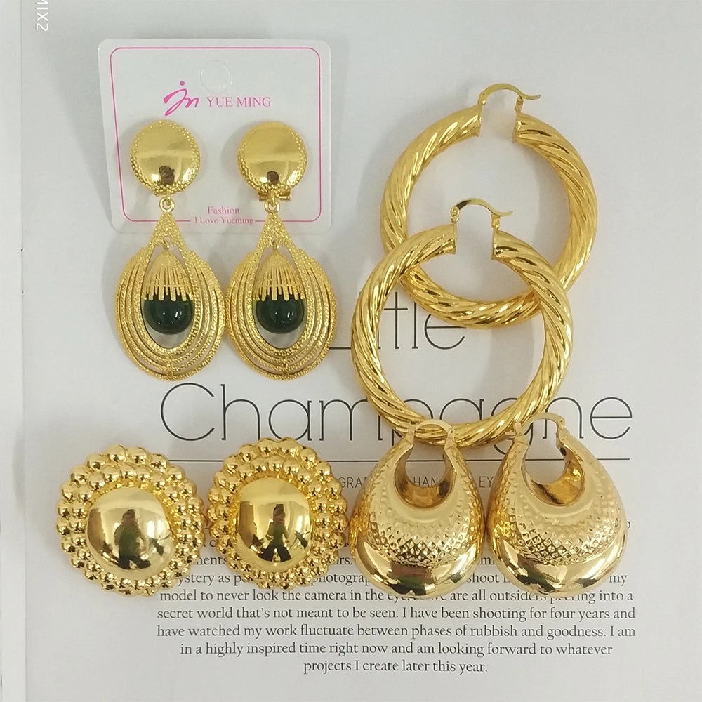 Big Hoop Earrings for Women Thick Metal Gold Color Twisted New Design Loop Earrings 2022 Stud Trend Charm Large Earring