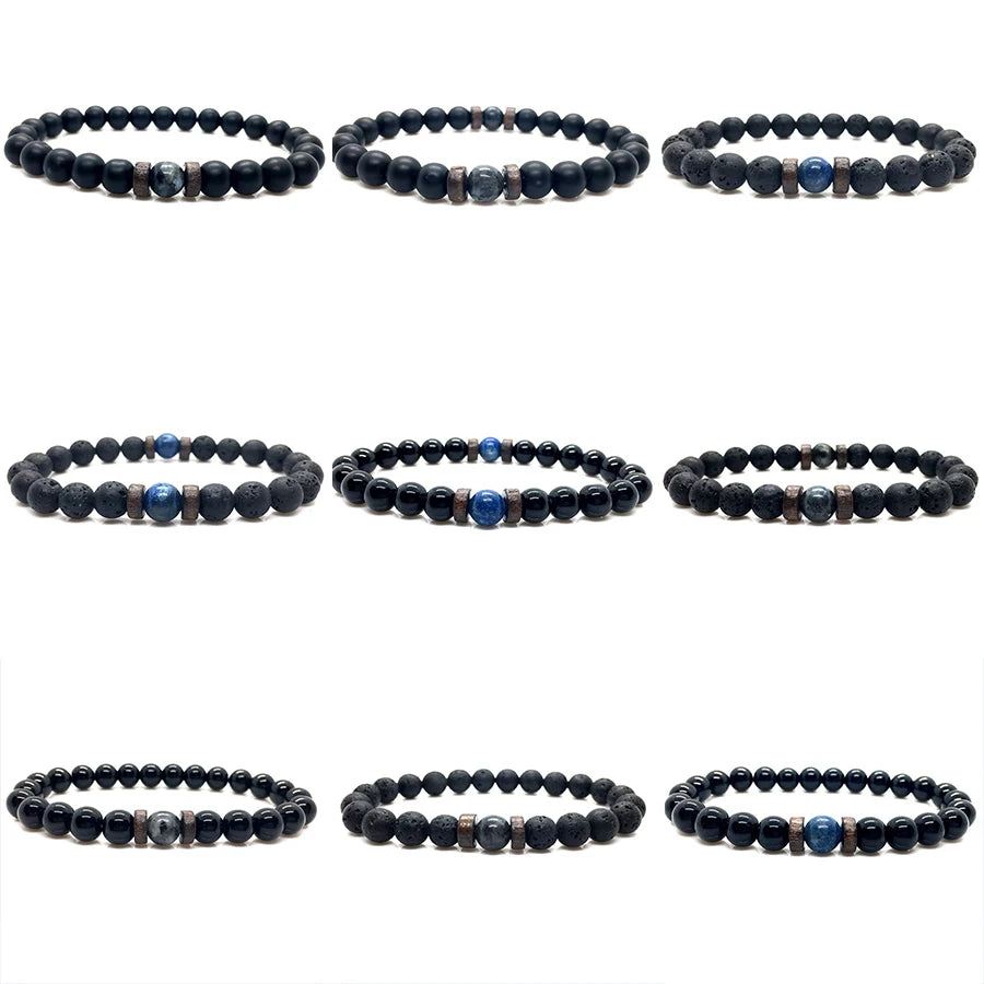 Lava Stone Men Bracelet Natural Moonstone Bead Tibetan Buddha Bracelet Chakra Diffuser Bracelets Men Jewelry Gifts Drop Shipping