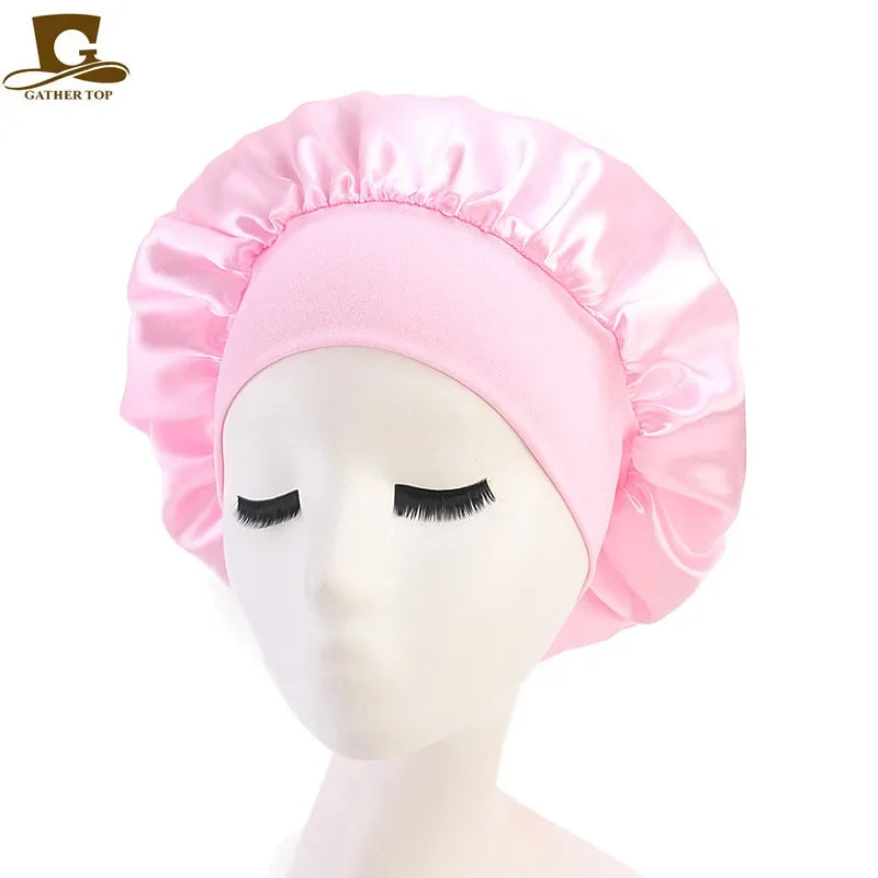 Soft Shower Caps Soft Silk Night Caps Hair Care Bonnet Nightcap for Women Beauty Salon Hair Care Hats Bathroom Products