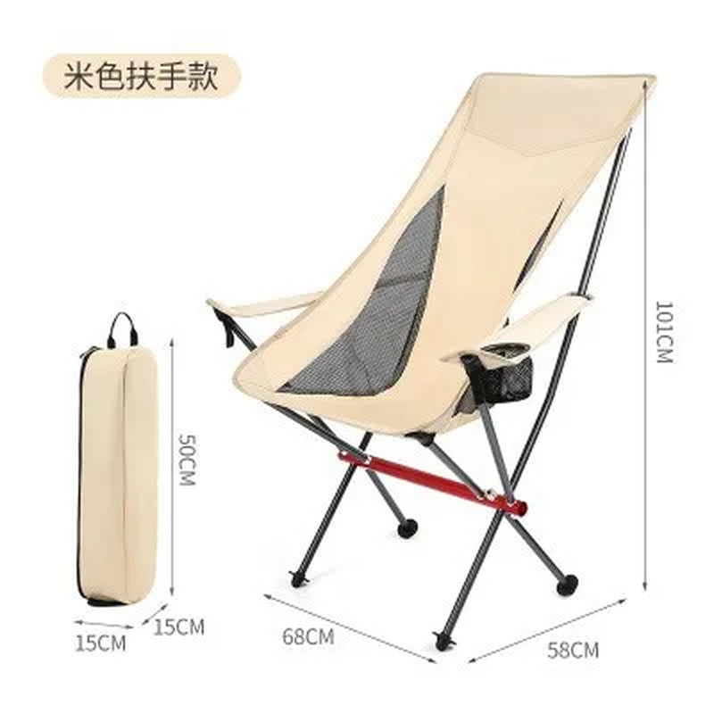 Portable Ultralight Foldable Outdoor Camping Chair Collapsible Picnic Backrest Seat Folding Aluminum Alloy Stool