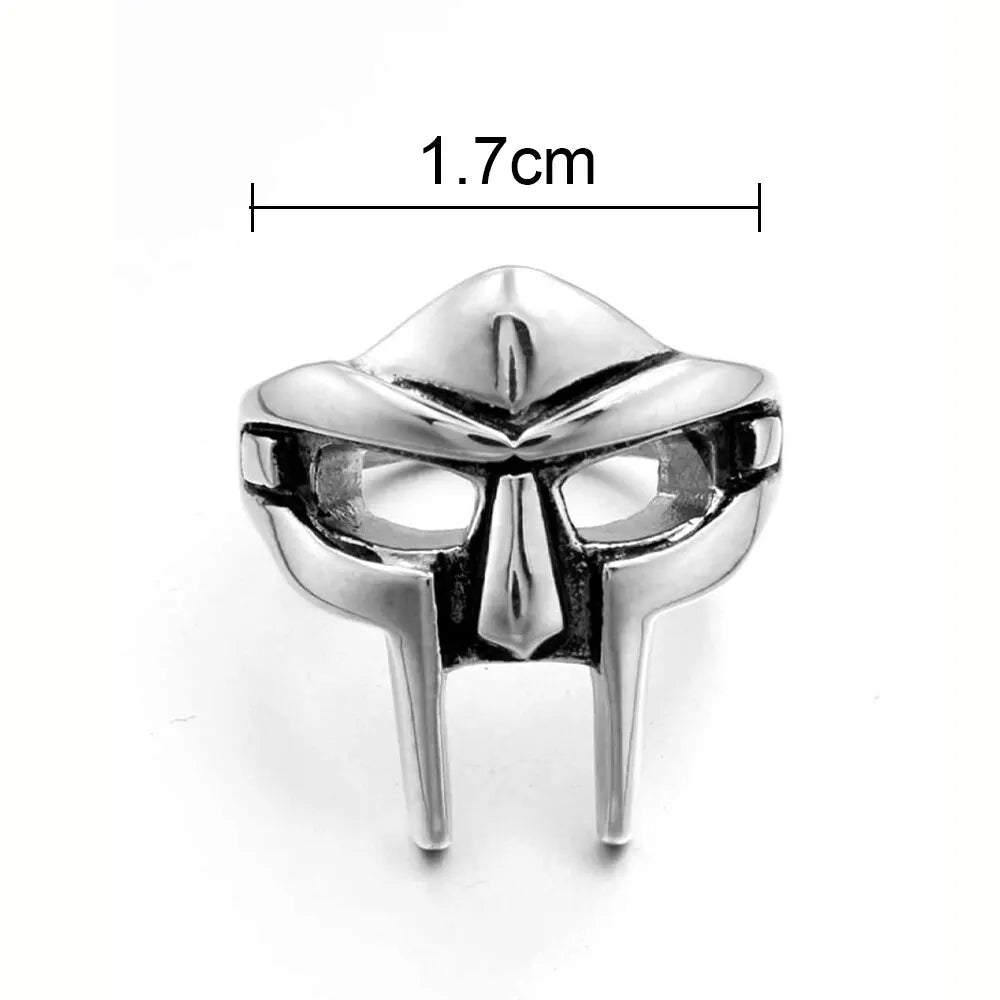 Vintage Goth Mf Doom Mask Adjustable Joint Ring for Men Gladiator Punk Egyptian Pharaoh Male Open Ring Jewelry