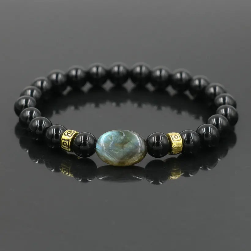 Top Quality Men'S Bracelet Hematite Stone Labradorite Moonstone Beads Bracelet for Women Buddha Bracelet Jewelry Gift Tobilleras