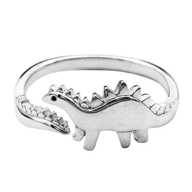 Dinosaur Rings Long-Necked Dragon Stegosaurus Jewelry Toy Cute Animal Open Adjustable Ring Gift for Women Rings