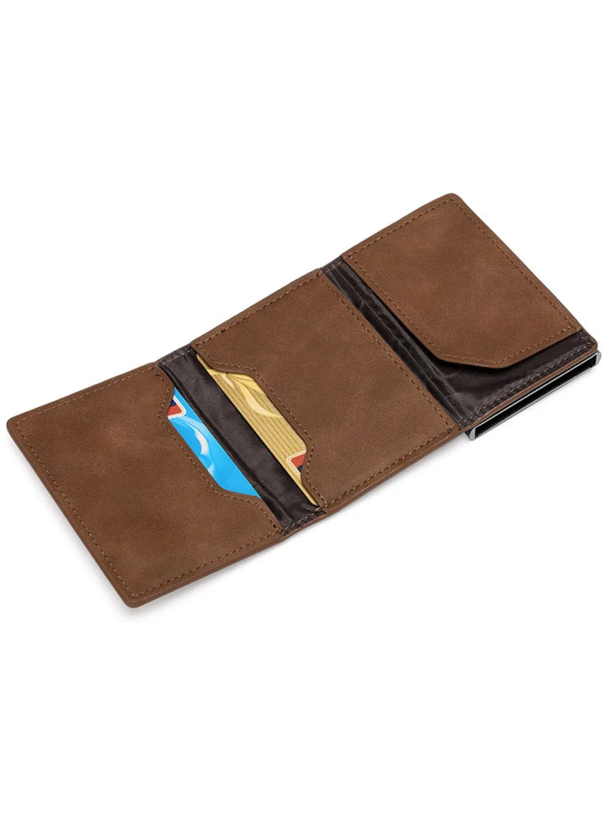 PU Leather Men Wallet Rfid Anti-Magnetic Credit Cards Holder with Organizer Coin Pocket & Money Clips Purse