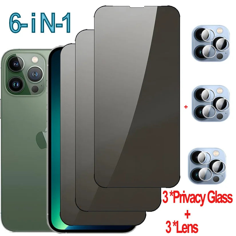 Anti Spy Glass for  16 15 14 13 Pro Max Screen Protector  13Mini Privacy Glasses  12 11 13 14 15 Pro Glass