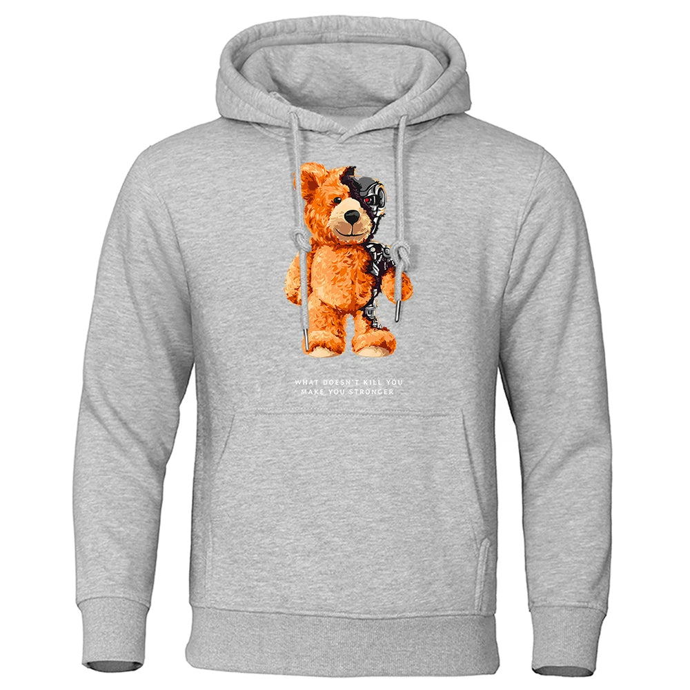 Ted Bear Show You What I Am Really Look like Hoodies Men Fashion Funny Clothing Loose Oversized Sweatshirts Street Casual Coat