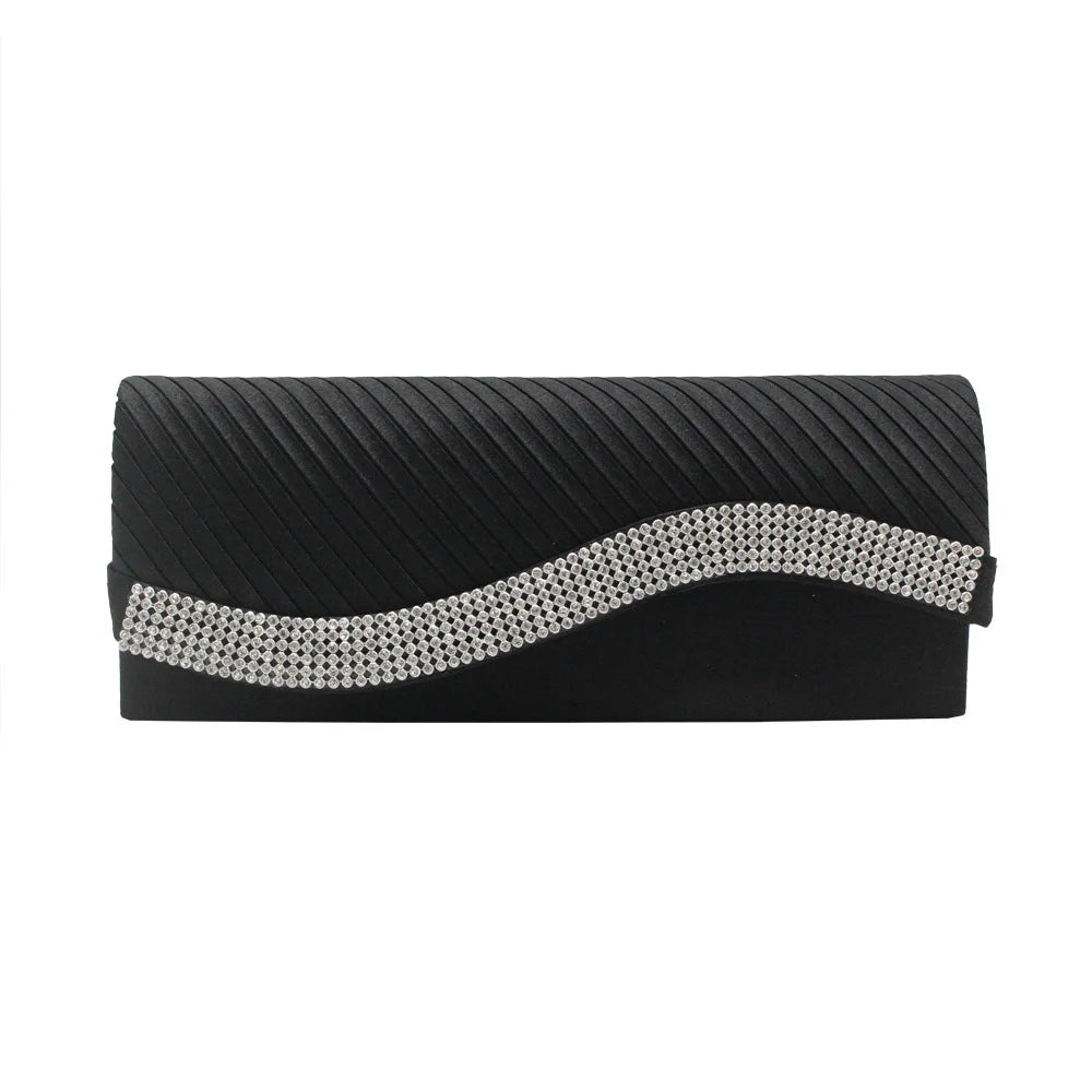 Diamond-Studded Women'S Clutch Bag Pleated Women'S Bag Evening Bag Evening Dress Bag Wedding Party Handbags Bags Shoulder Bag