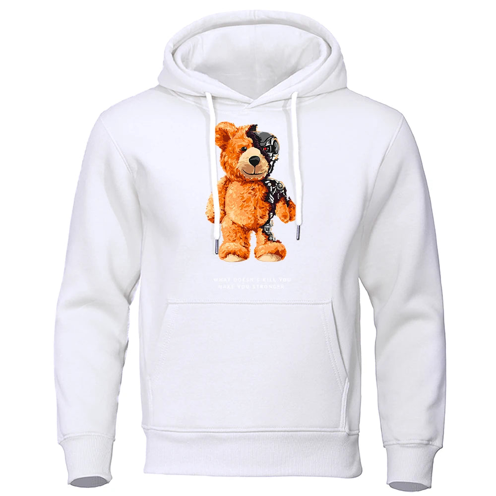 Ted Bear Show You What I Am Really Look like Hoodies Men Fashion Funny Clothing Loose Oversized Sweatshirts Street Casual Coat