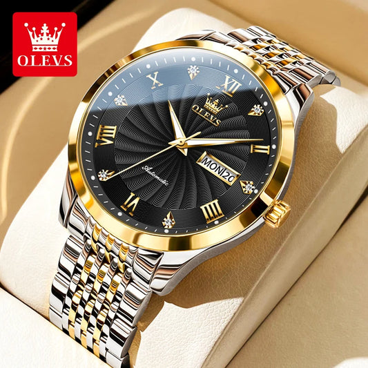 Top Brand Watch Men Luxury Automatic Mechanical Business Male Watch Luminous Stainless Steel Waterproof Montre Homme 6630