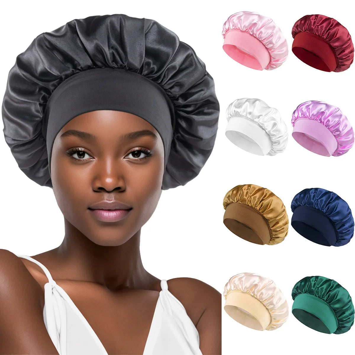 Soft Shower Caps Soft Silk Night Caps Hair Care Bonnet Nightcap for Women Beauty Salon Hair Care Hats Bathroom Products