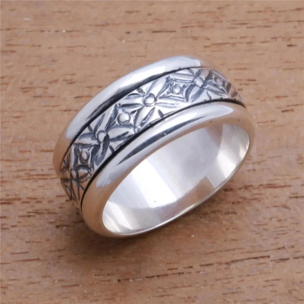 New Vintage Women Rings Simple Wave Pattern Stainless Steel Rings for Women Wedding Christmas Party Gift Jewelry